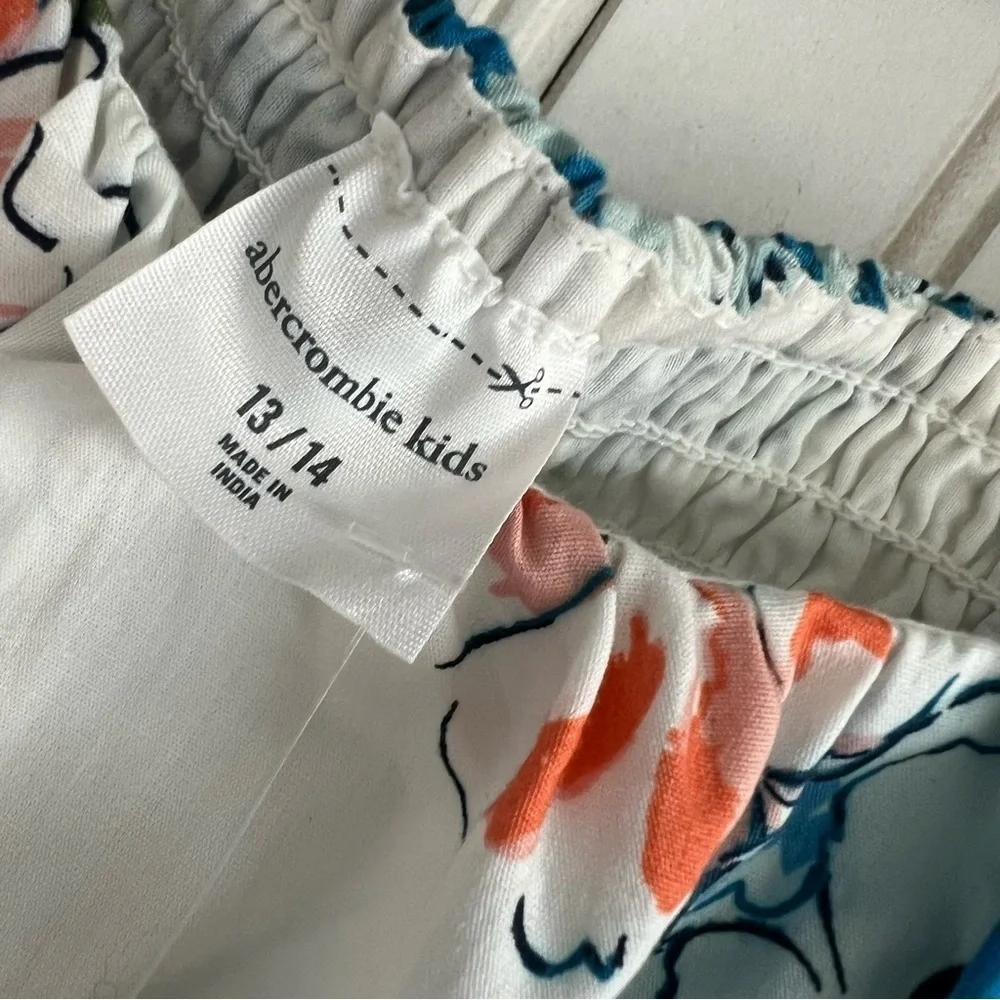 Abercrombie & Fitch Size 13/14 Floral Ruched Puff Sleeve Dress NEW!